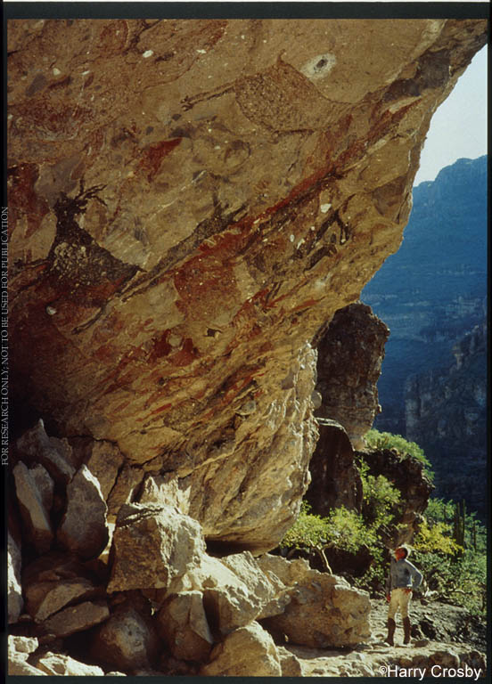 Harry Crosby at Cueva Pintada, Sierra de San Francisco, 1977