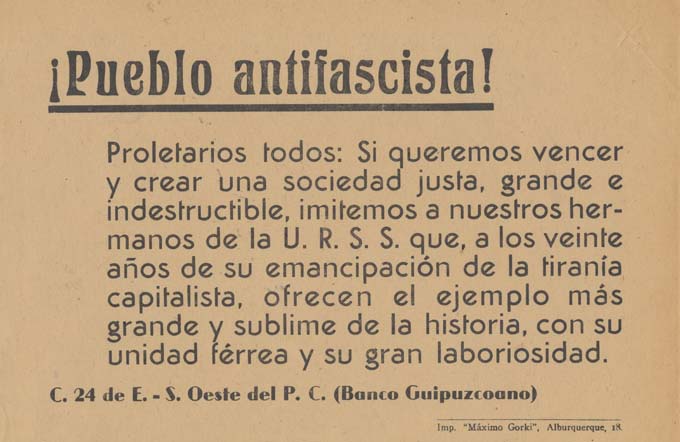 ¡Pueblo antifascista!