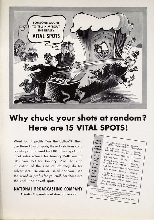 National Broadcasting Company Vital Spots advertisement