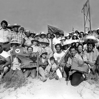 A very rare group photo with Cesar Chavez and the Coachella strikers 1973.