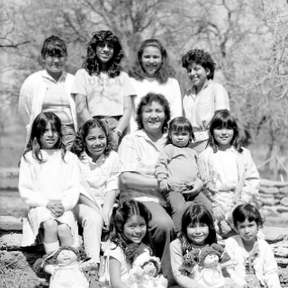 Helen Chavez with some of her granddaughters at La Paz 1993