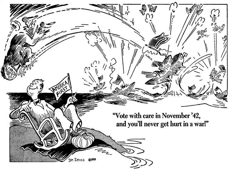 Vote with care in November '42, and you'll never get hurt in a war!