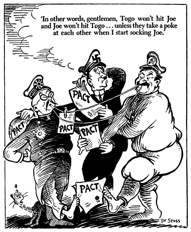 In other words, gentlemen, Togo won't hit Joe and Joe won't hit Togo... unless they take a poke at each other when I start socking Joe